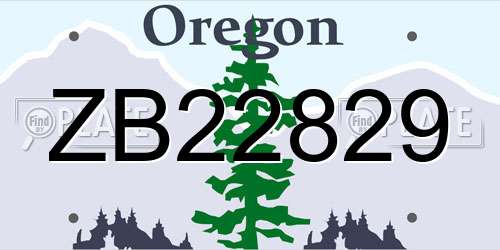 ZB22829 Oregon License Plate