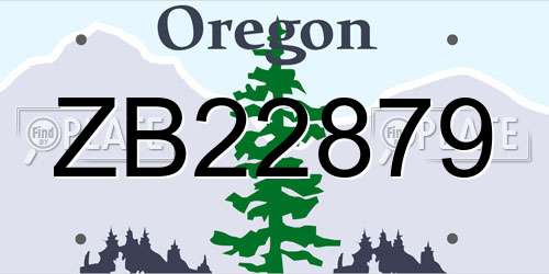 ZB22879 Oregon License Plate