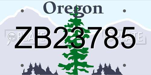 ZB23785 Oregon License Plate