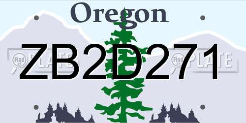 ZB2D271 Oregon License Plate