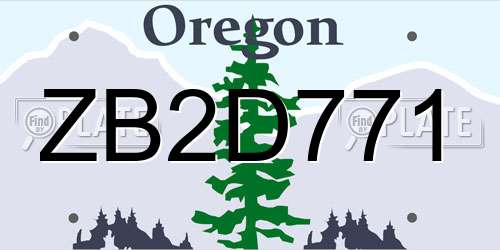ZB2D771 Oregon License Plate