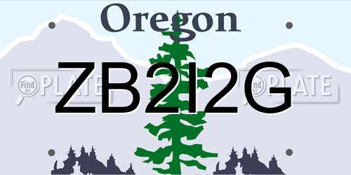 ZB2I2G Oregon License Plate