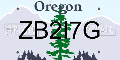 ZB2I7G Oregon License Plate