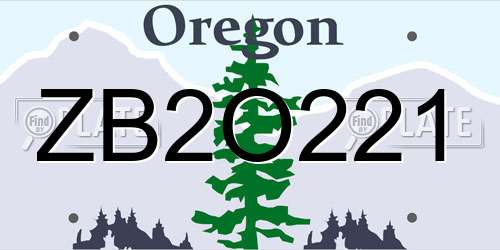 ZB2O221 Oregon License Plate