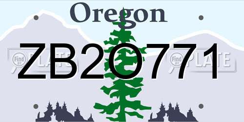 ZB2O771 Oregon License Plate