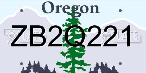 ZB2Q221 Oregon License Plate