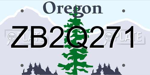 ZB2Q271 Oregon License Plate