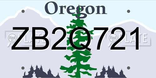 ZB2Q721 Oregon License Plate