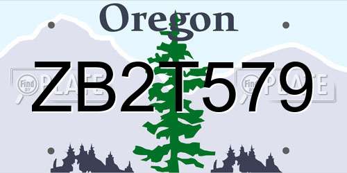 ZB2T579 Oregon License Plate
