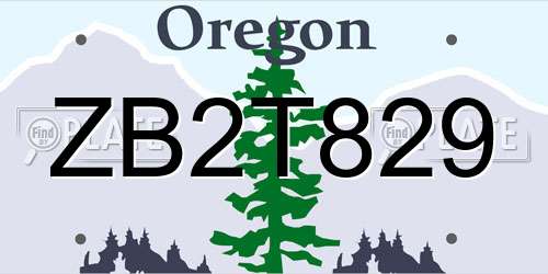 ZB2T829 Oregon License Plate