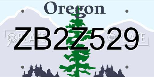 ZB2Z529 Oregon License Plate