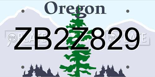ZB2Z829 Oregon License Plate