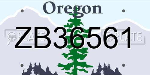 ZB36561 Oregon License Plate
