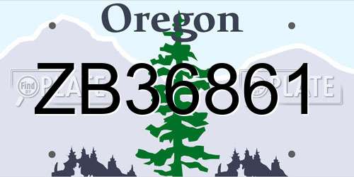 ZB36861 Oregon License Plate