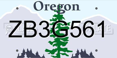 ZB3G561 Oregon License Plate