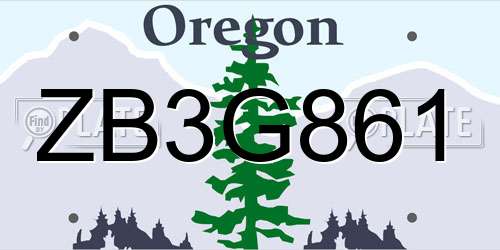 ZB3G861 Oregon License Plate