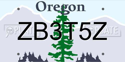 ZB3T5Z Oregon License Plate