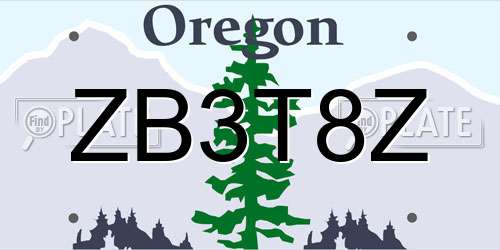 ZB3T8Z Oregon License Plate