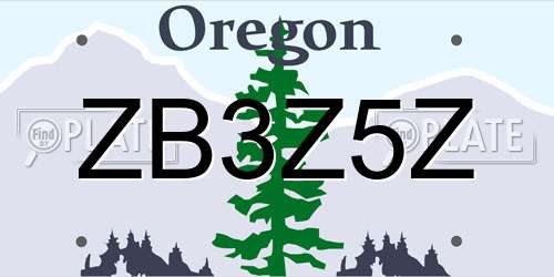 ZB3Z5Z Oregon License Plate