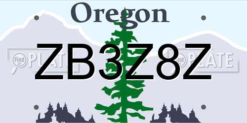 ZB3Z8Z Oregon License Plate