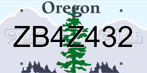 ZB4Z432 Oregon License Plate
