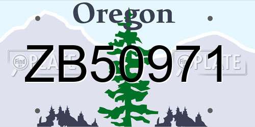 ZB50971 Oregon License Plate