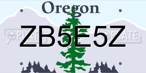 ZB5E5Z Oregon License Plate