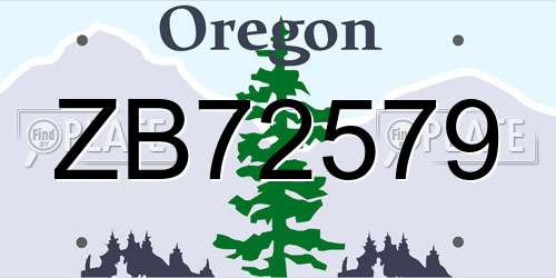 ZB72579 Oregon License Plate