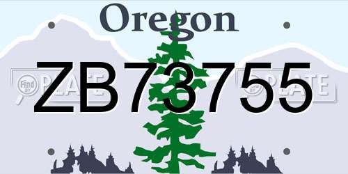 ZB73755 Oregon License Plate