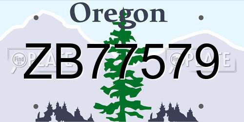 ZB77579 Oregon License Plate