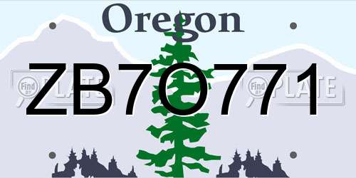 ZB7O771 Oregon License Plate