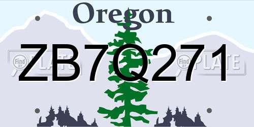 ZB7Q271 Oregon License Plate
