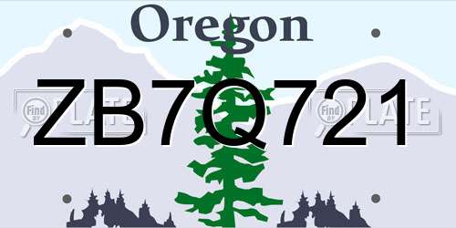 ZB7Q721 Oregon License Plate