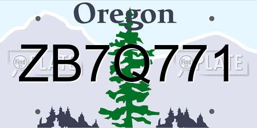 ZB7Q771 Oregon License Plate