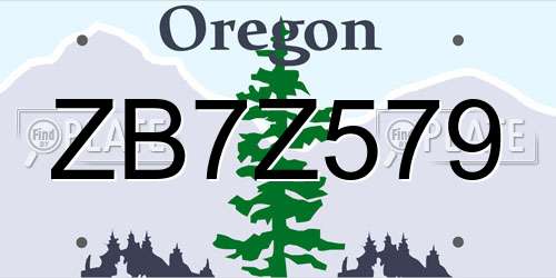 ZB7Z579 Oregon License Plate