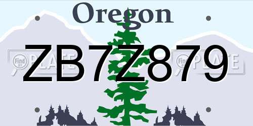 ZB7Z879 Oregon License Plate