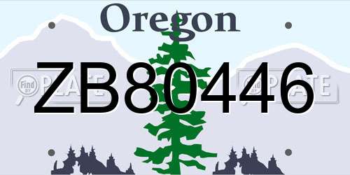 ZB80446 Oregon License Plate
