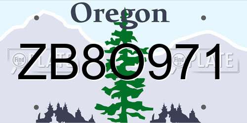 ZB8O971 Oregon License Plate