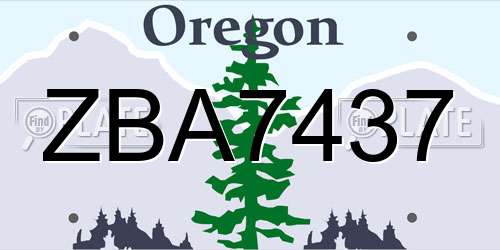 ZBA7437 Oregon License Plate