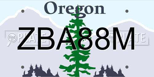 ZBA88M Oregon License Plate
