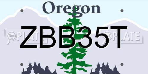 ZBB35T Oregon License Plate