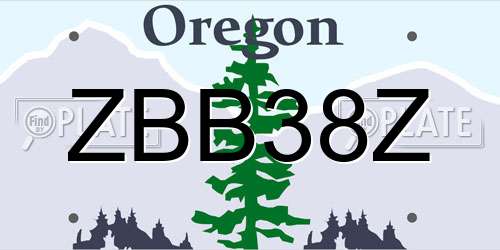 ZBB38Z Oregon License Plate