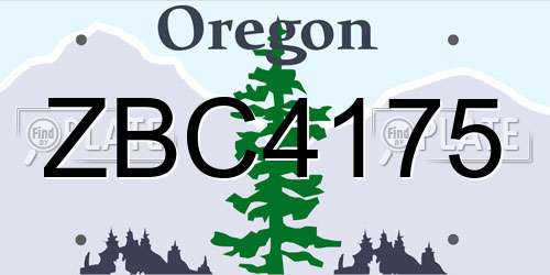 ZBC4175 Oregon License Plate