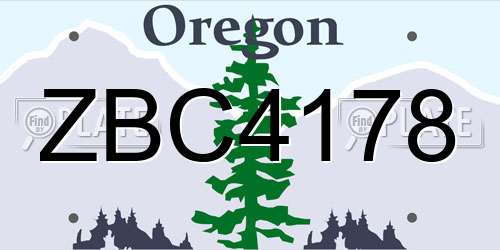 ZBC4178 Oregon License Plate