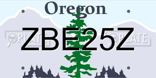 ZBE25Z Oregon License Plate