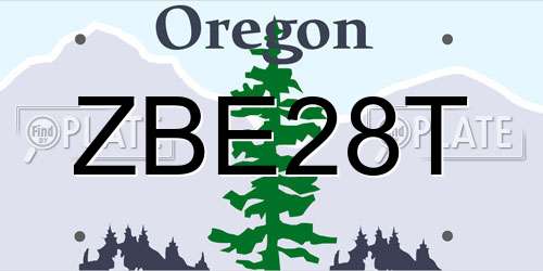 ZBE28T Oregon License Plate