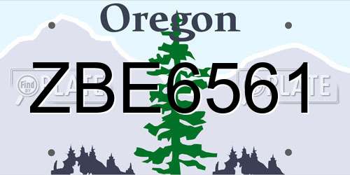 ZBE6561 Oregon License Plate