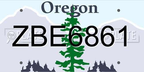 ZBE6861 Oregon License Plate