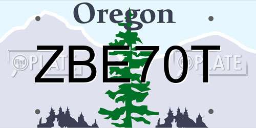 ZBE70T Oregon License Plate