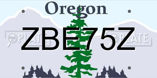 ZBE75Z Oregon License Plate